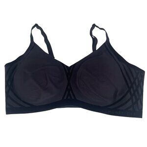 Honeylove Liftwear Silhouette Bra Velvet Trim Sz XL Wireless Black